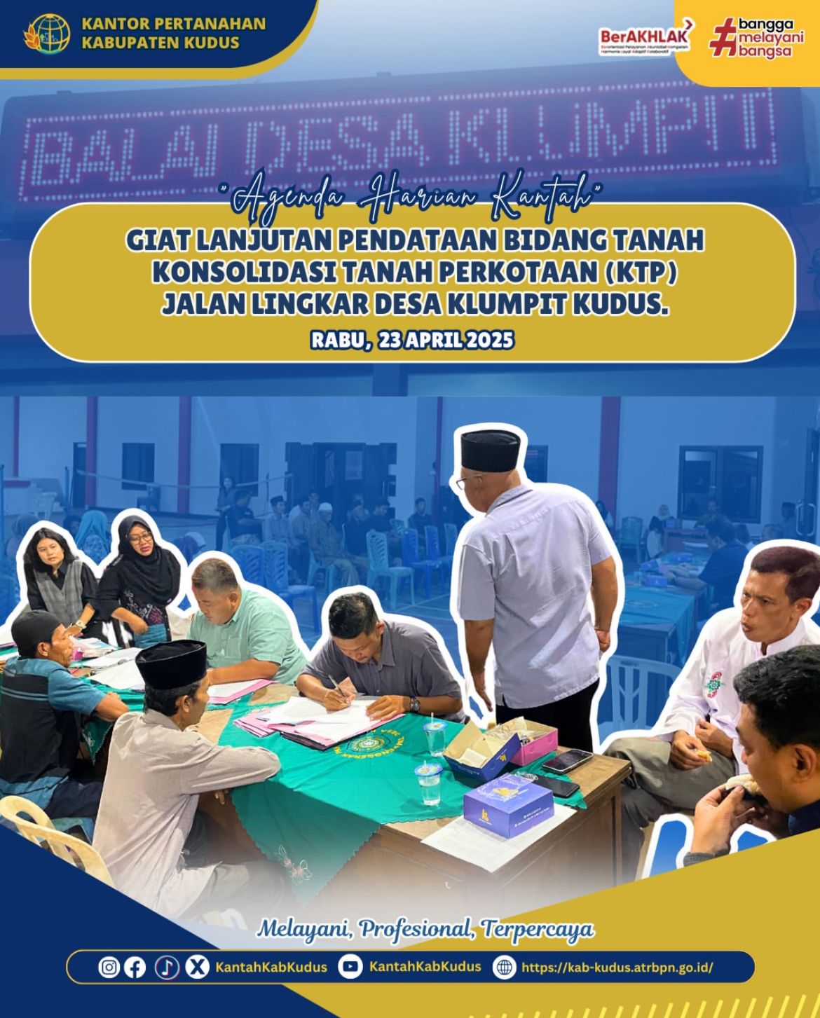 Giat Lanjutan Pendataan Bidang Tanah Konsolidasi Tanah Perkotaan Jalan Lingkar Desa Klumpit Kudus