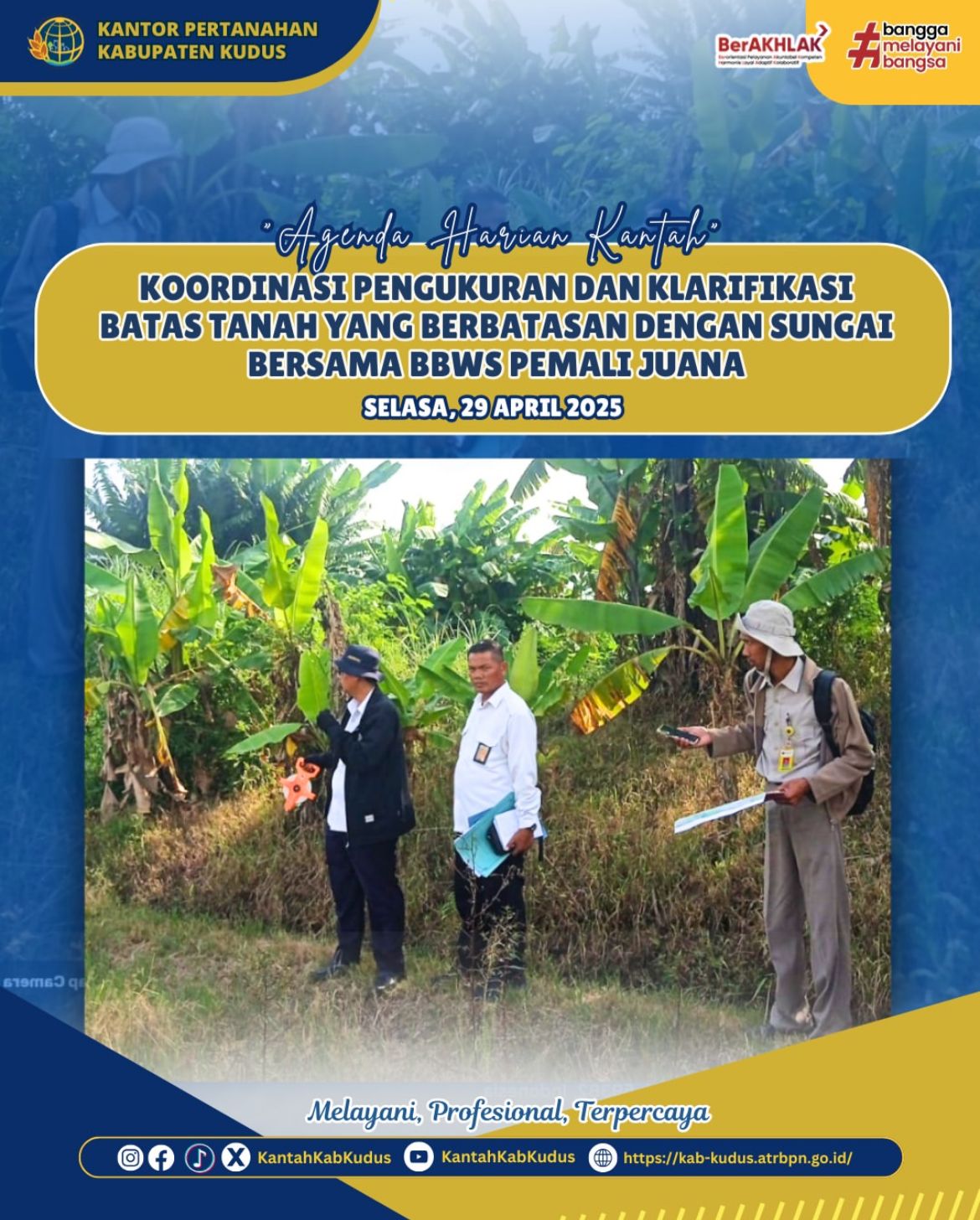 Koordinasi Pengukuran dan Klarifikasi Batas Tanah yang Berbayasan Dengan Sungai Bersama BBWS Pemali Juana