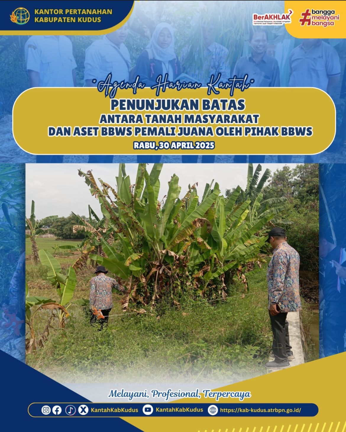 Penunjukan Batas Antara Tanah Masyarakat dan Aset BBWS Pemali Juana Oleh Pihak BBWS