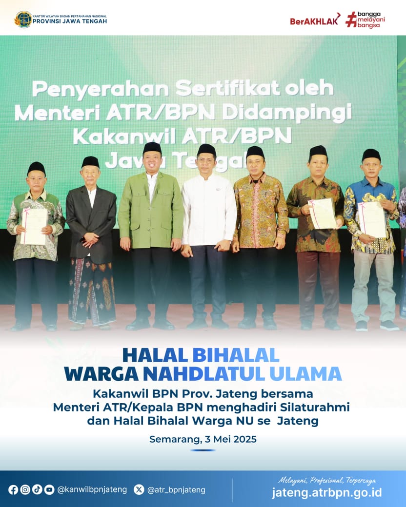 Menteri Agraria dan Tata Ruang/Kepala BPN Nusron Wahid, menghadiri acara Halal Bihalal