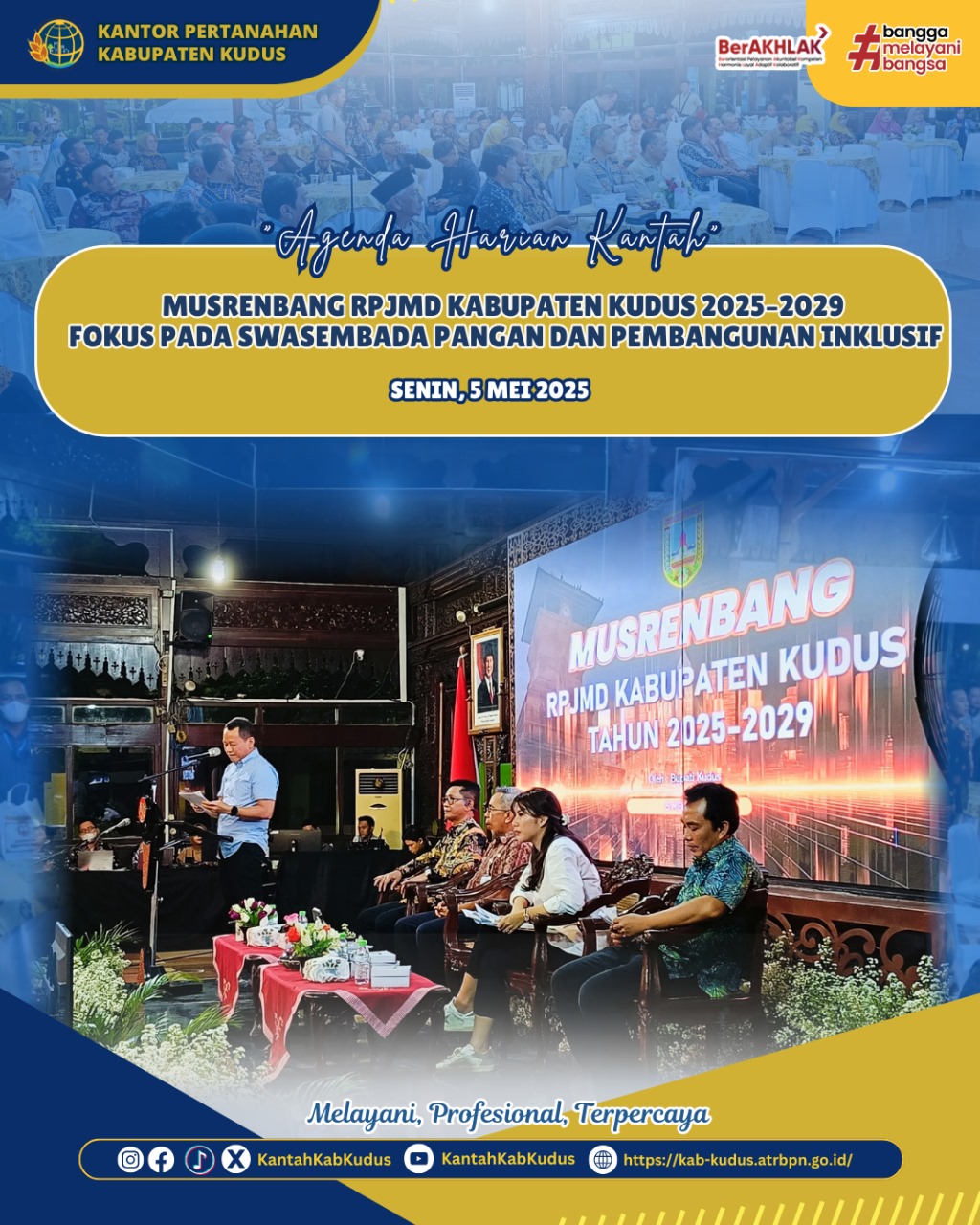 Musrenbang RPJMD Kabupaten Kudus 2025–2029 Fokus pada Swasembada Pangan dan Pembangunan Inklusif