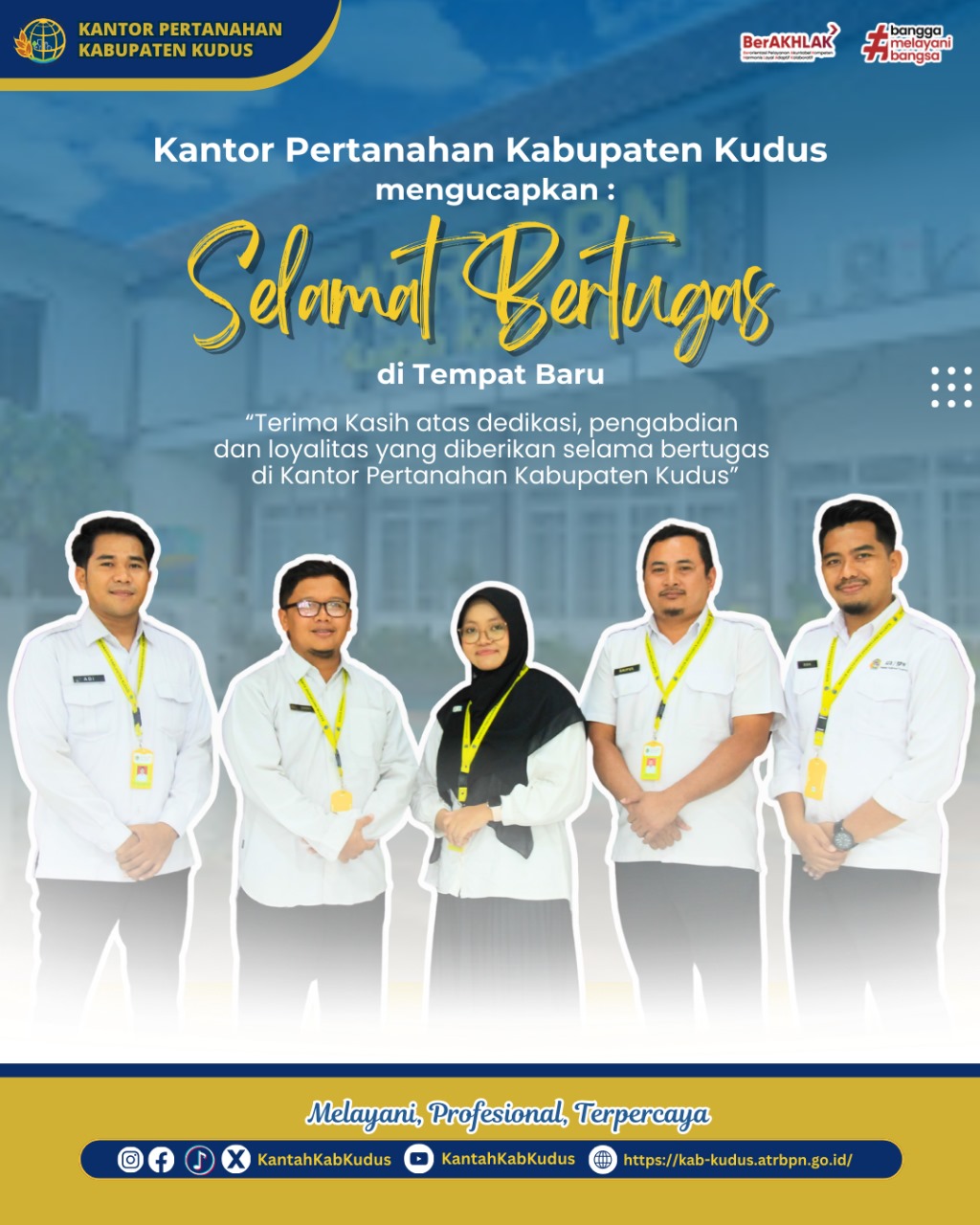 5 PPPK (Pegawai Pemerintah dengan Perjanjian Kerja) di Kantor Pertanahan Kabupaten Kudus mutasi ke 3 Kabupaten