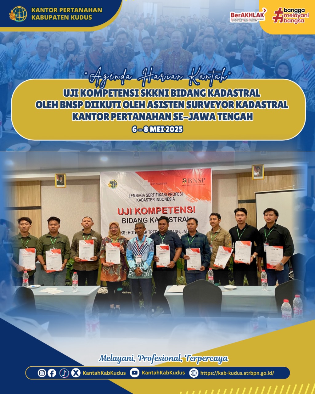 Uji Kompetensi SKKNI Bidang Kadastral oleh BNSP Diikuti Asisten Surveyor Kadastral Kantor Pertanahan Se-jawa Tengah