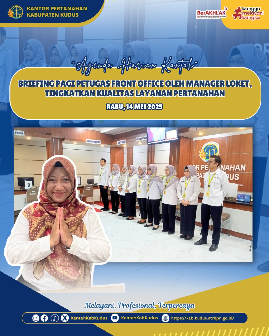 Briefing Pagi Petugas Front Office oleh Manager Loket Tingkatkan Kualitas Layanan Pertanahan