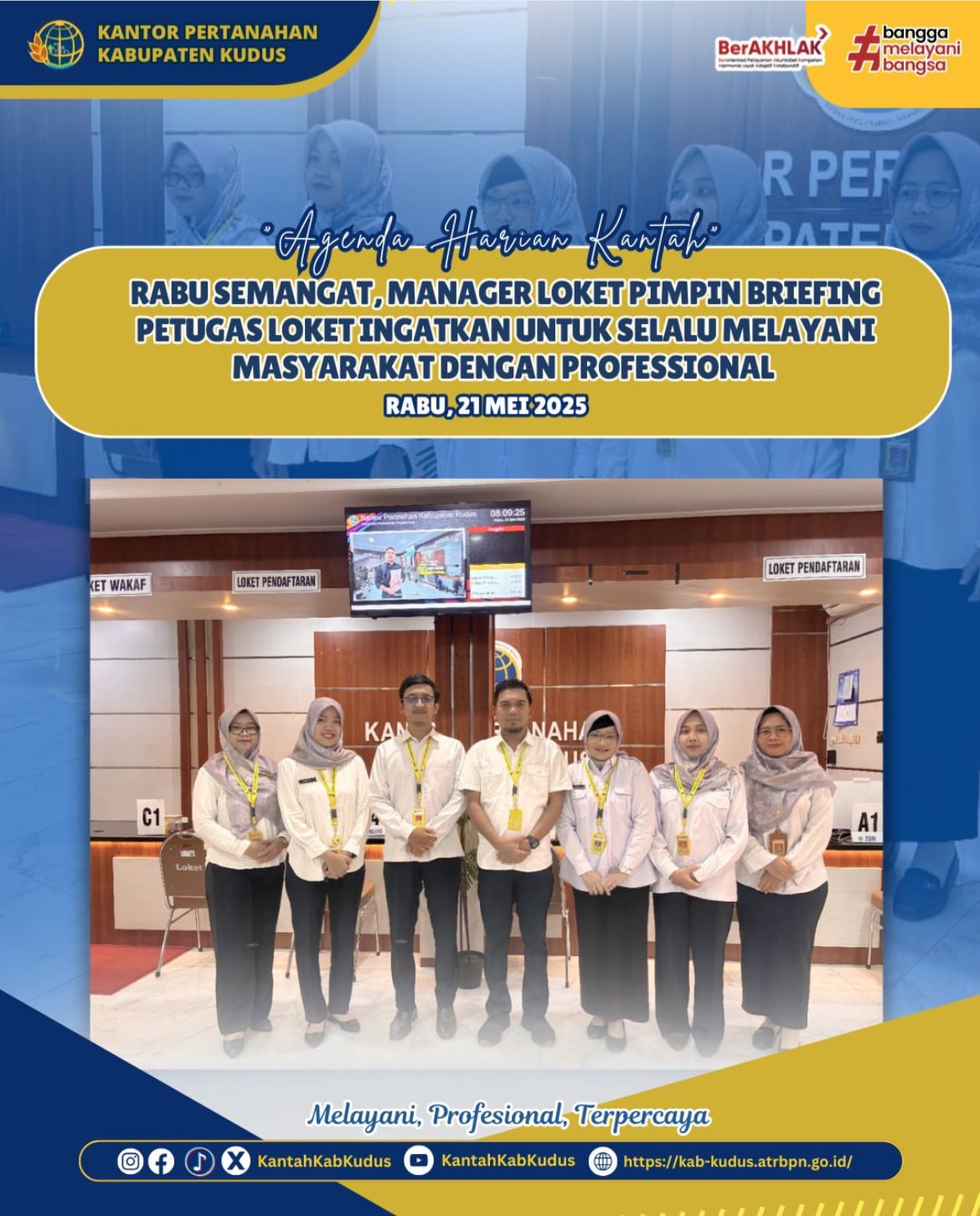 Rabu Semangat, Manager Loket Pimpin Briefing Petugas Loket Ingatkan untuk Selalu Melayani Masyarakat Dengan Professional