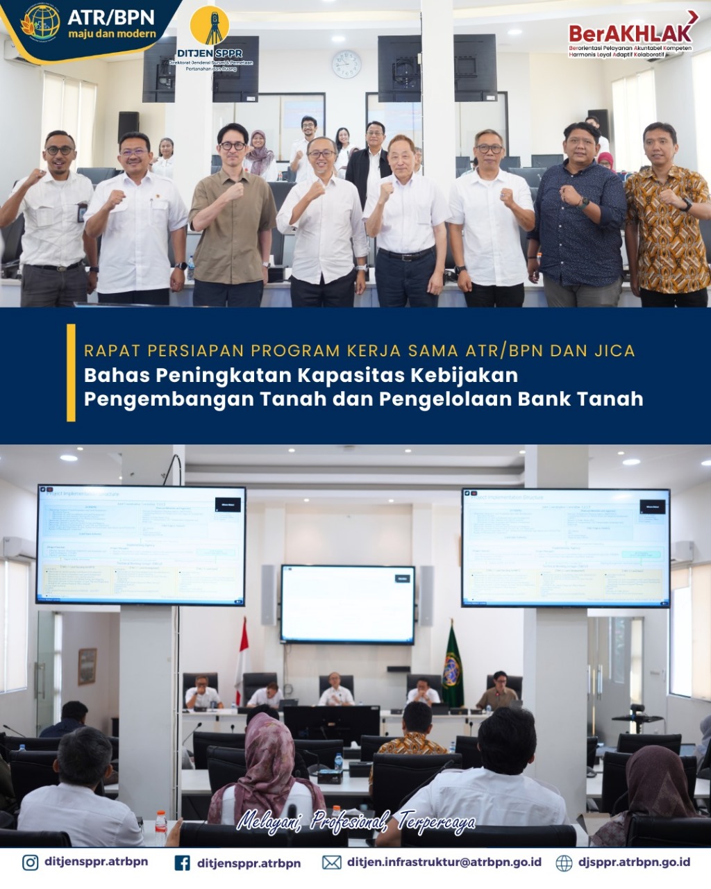 Rapat Persiapan Program Kerja Sama ATR/BPN dan JICA, Bahas Peningkatan Kapasitas Kebijakan Pengembangan Tanah dan Pengelolaan Bank Tanah