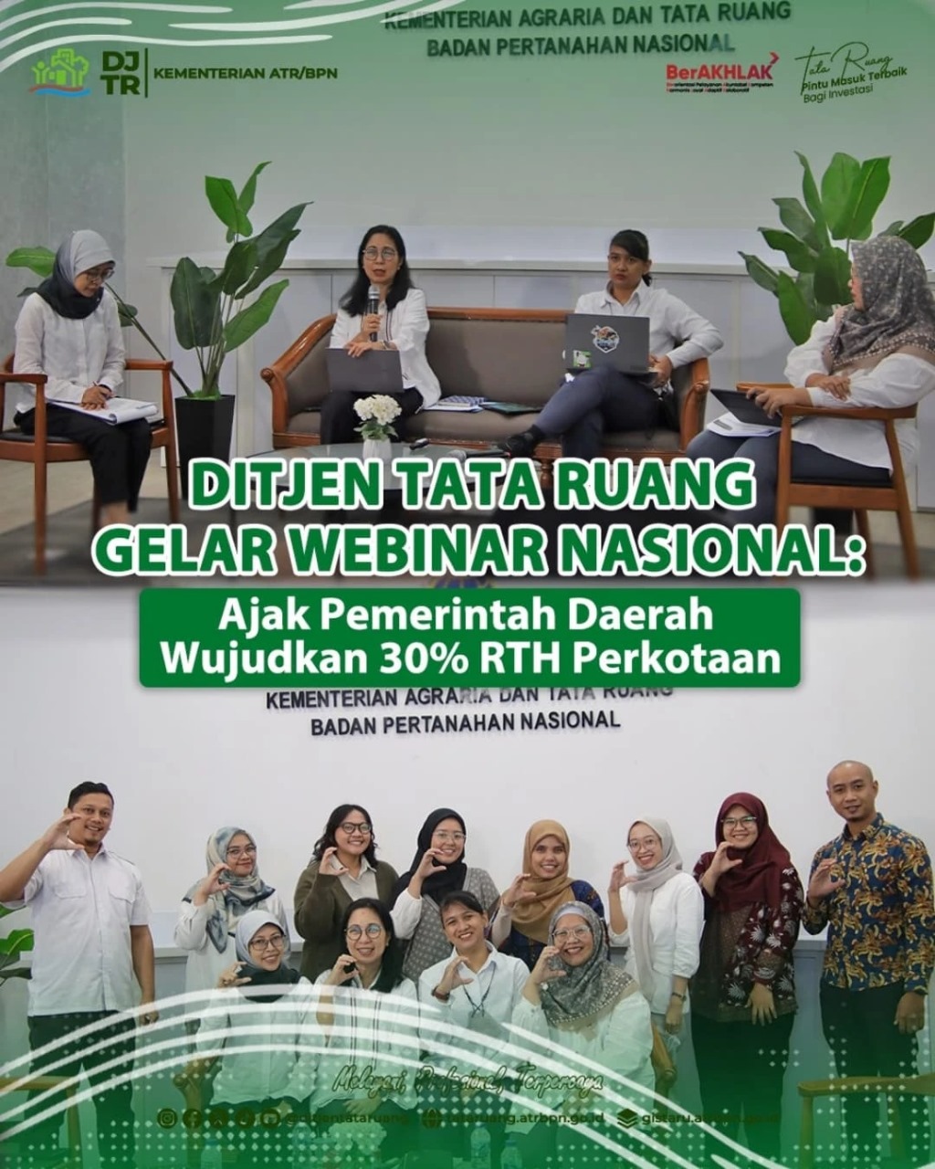 Ditjen Tata Ruang Kementerian ATR/BPN Gelar Webinar nasional: Ajak Pemerintah Daerah Wujudkan 30% RTH Perkotaan