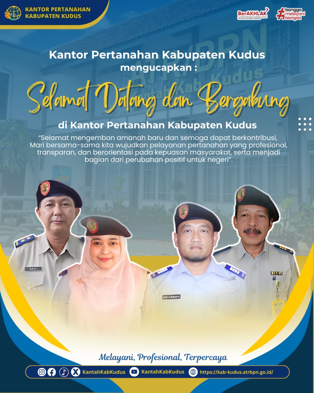 Selamat Datang Dan Bergabung 4 PNS Alih Tugas di Kantor Pertanahan Kabupaten Kudus, Semoga Dapat Berkontribusi
