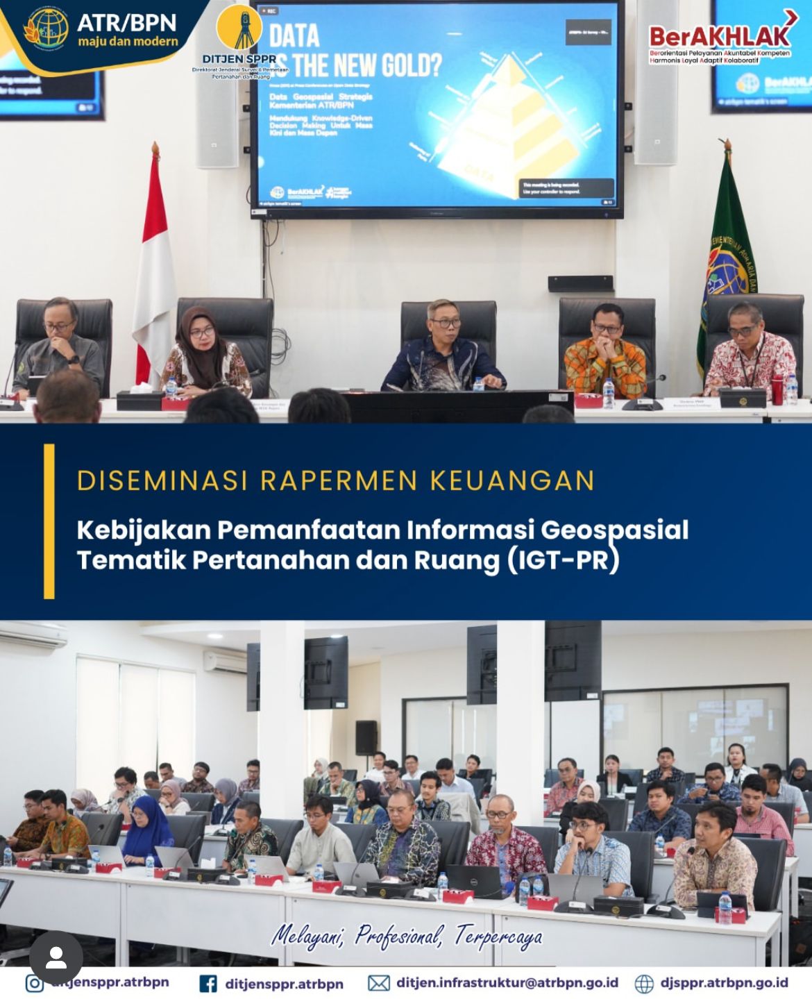 Direktorat Survei dan Pemetaan Tematik menggelar Diseminasi Rancangan Peraturan Menteri Keuangan (RPMK) terkait PNBP yang bersifat volatil atas jasa akses Informasi Geospasial Tematik (IGT) di lingkungan Kementerian ATR/BPN