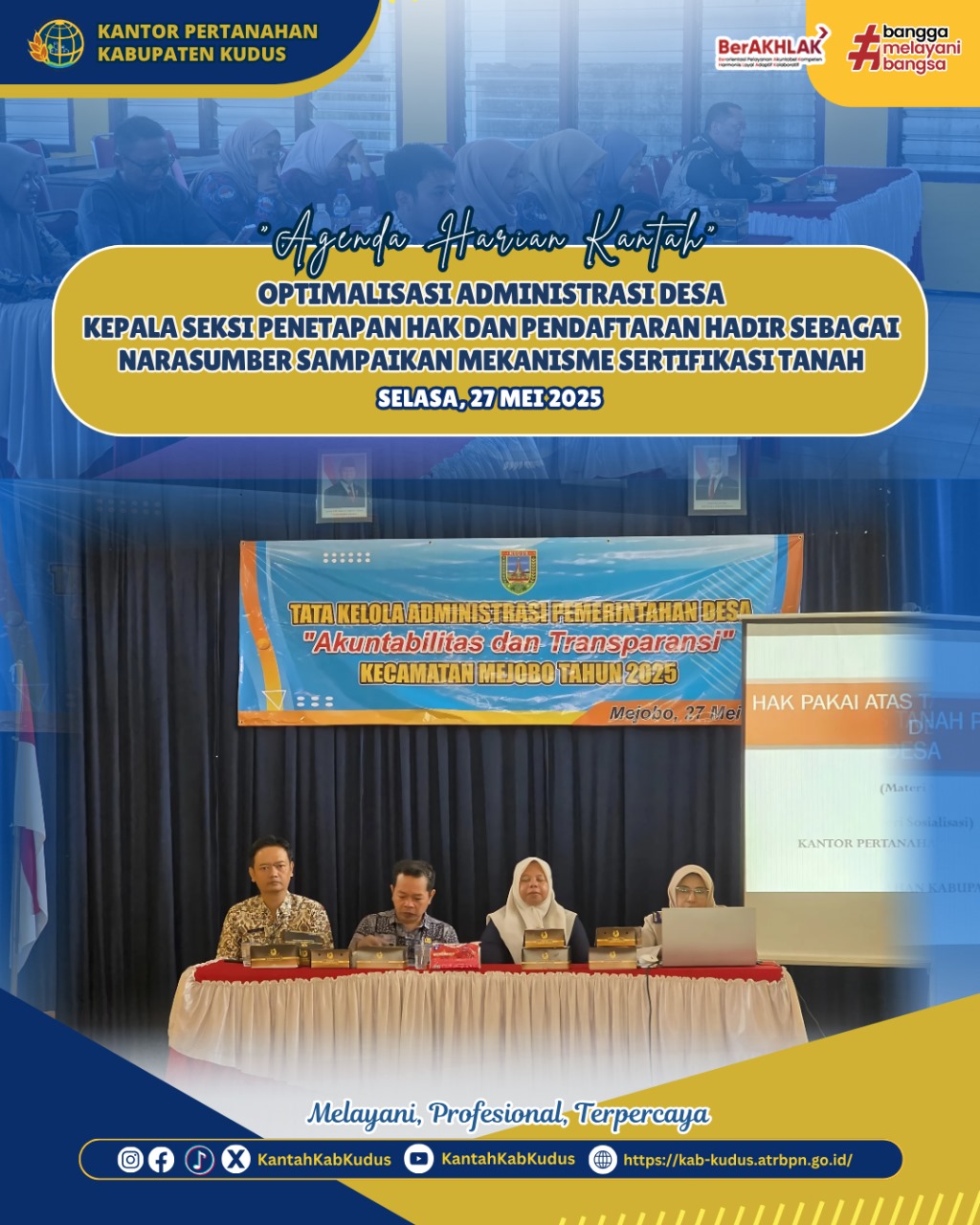 Optimalisasi Administrasi Desa Kepala Seksi Penetapan Hak dan Pendaftaran Hadir Sebagai Narasumber Sampaikan Mekanisme Sertifikasi Tanah