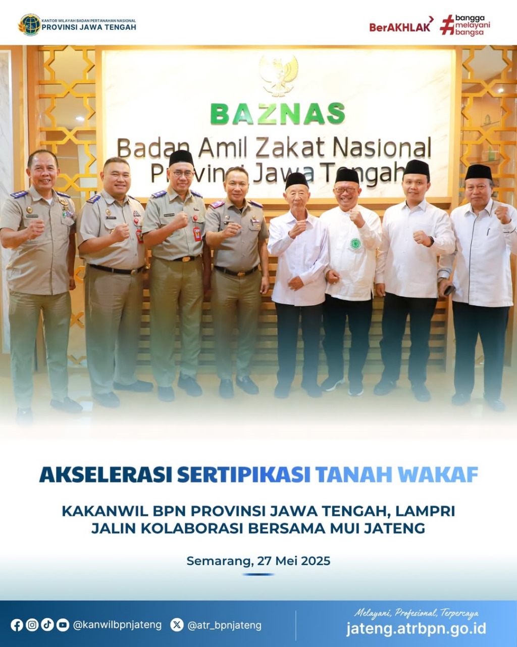 Akselerasi Sertipikasi Tanah Wakaf, Kakanwil BPN Provinsi Jawa Tengah, Lampri Jalin Kolaborasi Bersama MUI Jawa Tengah