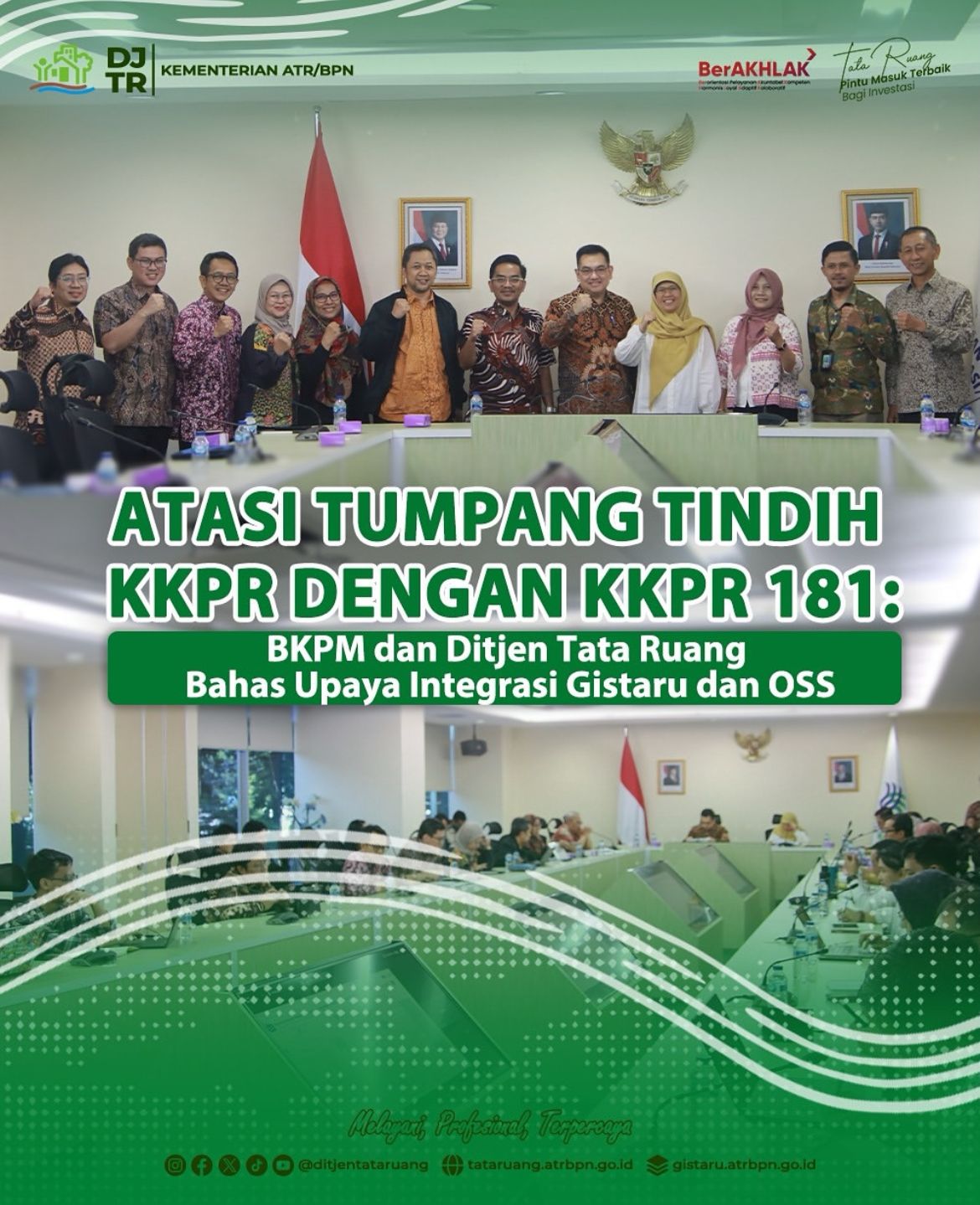 Atasi Tumpang Tindih KKPR dengan KKPR 181, BKPM dan Ditjen Tata Ruang Bahas Upaya Integrasi Gistaru dan OSS