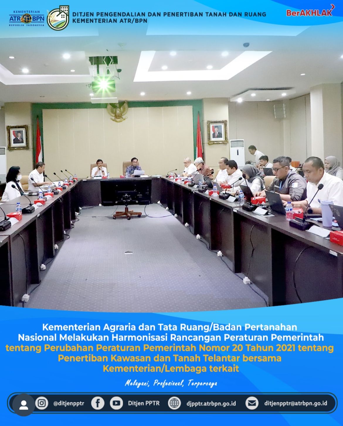 Kementerian Agraria dan Tata Ruang/Badan Pertanahan Nasional (ATR/BPN) melakukan Harmonisasi Rancangan Pemerintah tentang Perubahan Peraturan Pemerintah Nomor 20 Tahun 2021