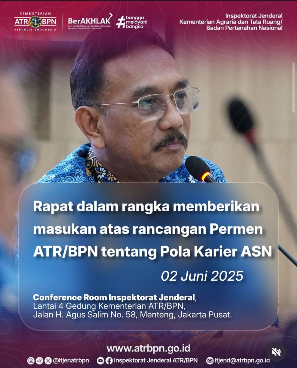 Rapat dalam Rangka Memberikan Masukan atas Rancangan Permen ATR/BPN tentang Pola Karier ASN