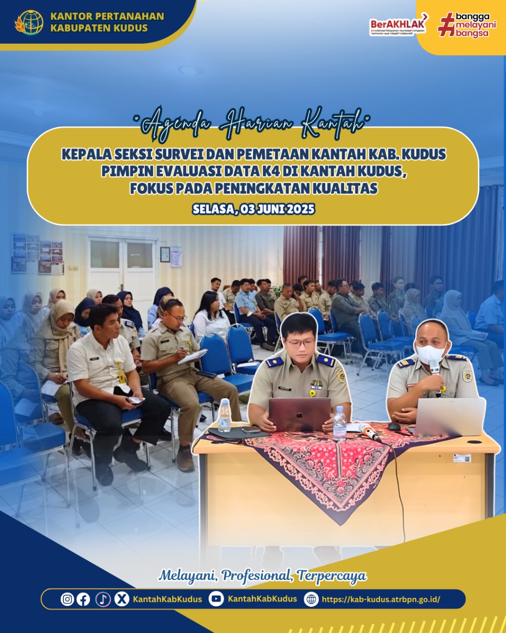 Kepala Seksi survei dan Pemetaan kantah kab. kudus Pimpin Evaluasi Data K4 di Kantah Kudus, Fokus pada Peningkatan Kualitas