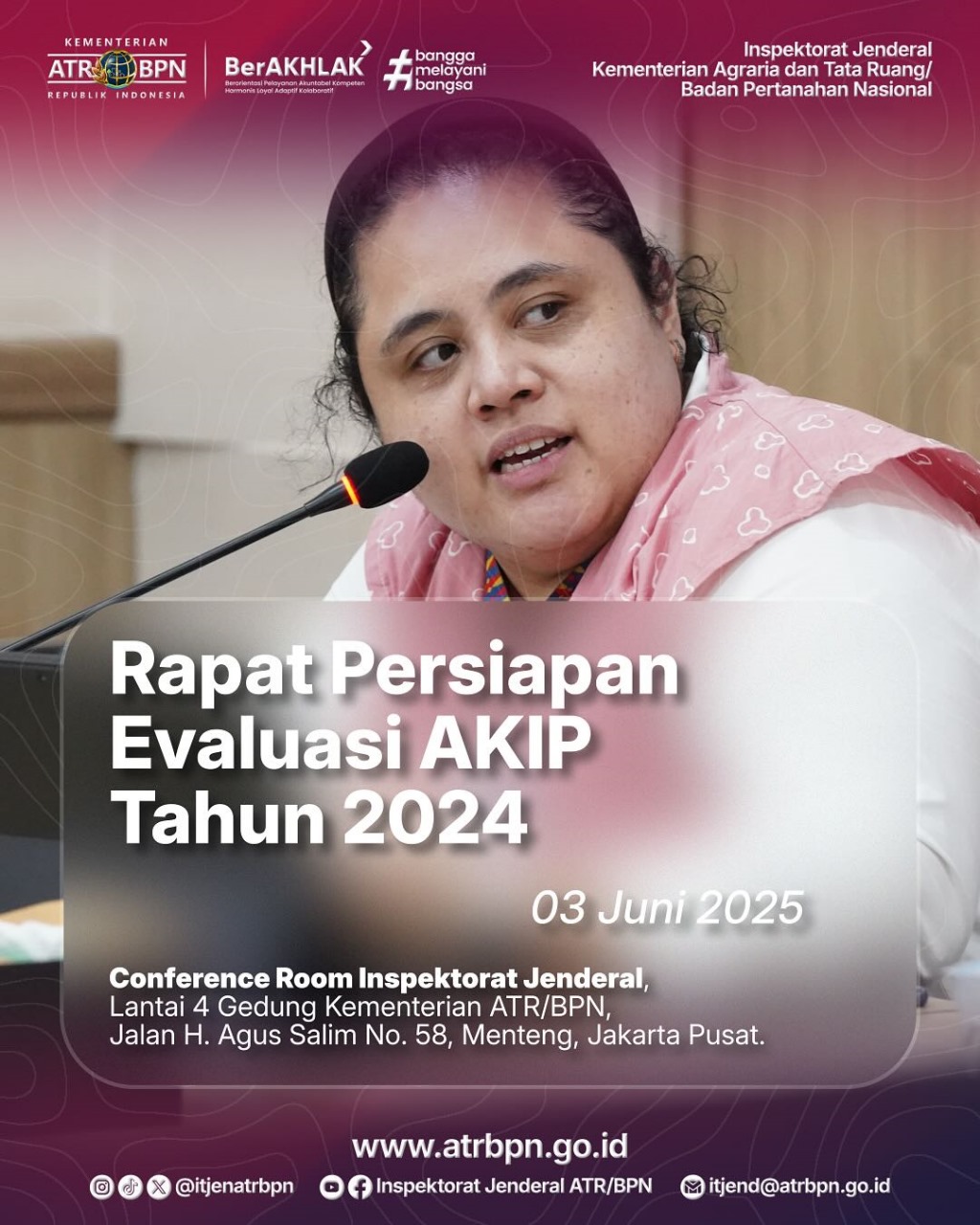 Inspektorat Jenderal Kementerian Agraria dan Tata Ruang/Badan Pertanahan Nasional (ATR/BPN) menyelenggarakan Rapat Persiapan Evaluasi Akuntabilitas Kinerja Instansi Pemerintah (AKIP) Tahun 2024