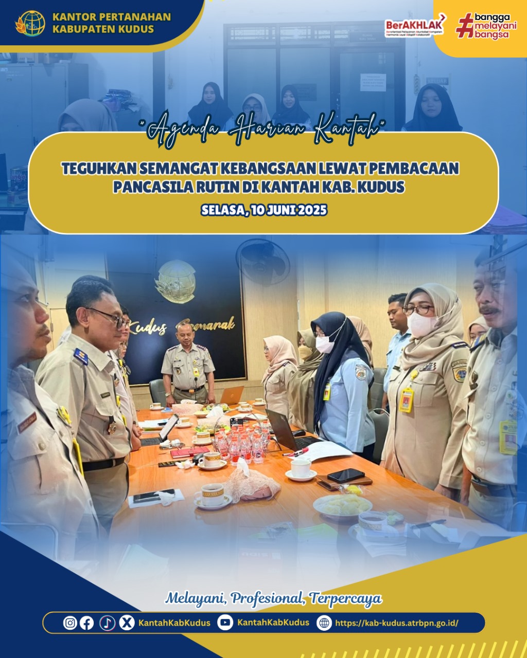 Teguhkan Semangat Kebangsaan Lewat Pembacaan Pancasila Rutin di Kantor Pertanahan Kabupaten Kudus