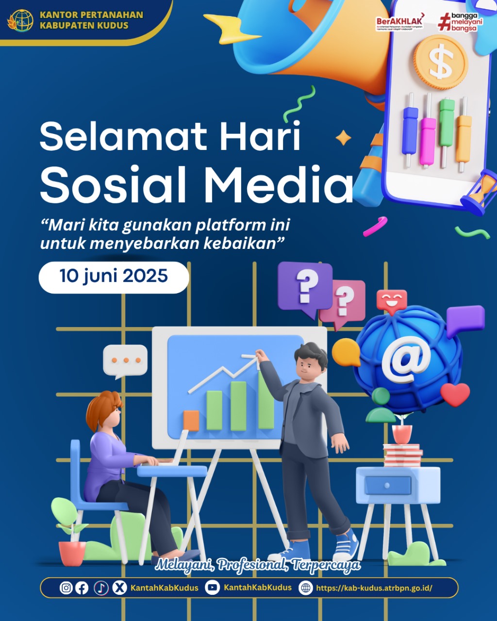 Kantor Pertanahan Kabupaten Kudus mengucapkan Selamat Hari Sosial Media 2025 “Mari Kita Gunakan Platform Ini Untuk Menyebarkan Kebaikan