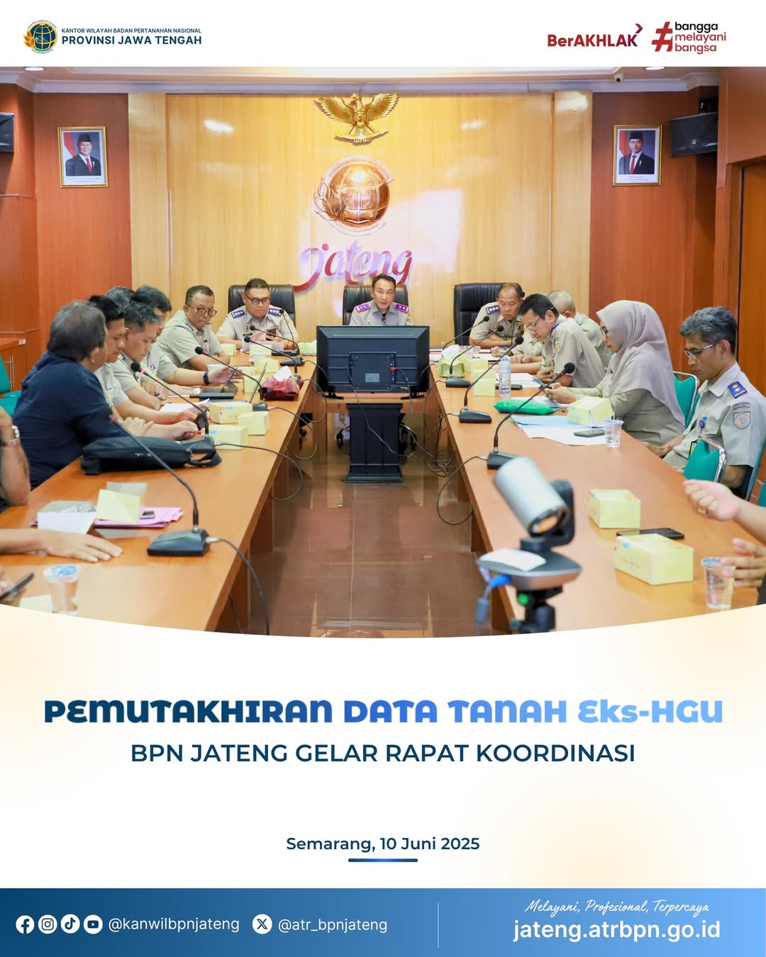 Kanwil BPN Provinsi Jawa Tengah Gelar Rapat Koordinasi Pemutakhiran Data Tanah Eks-HGU di Jawa Tengah