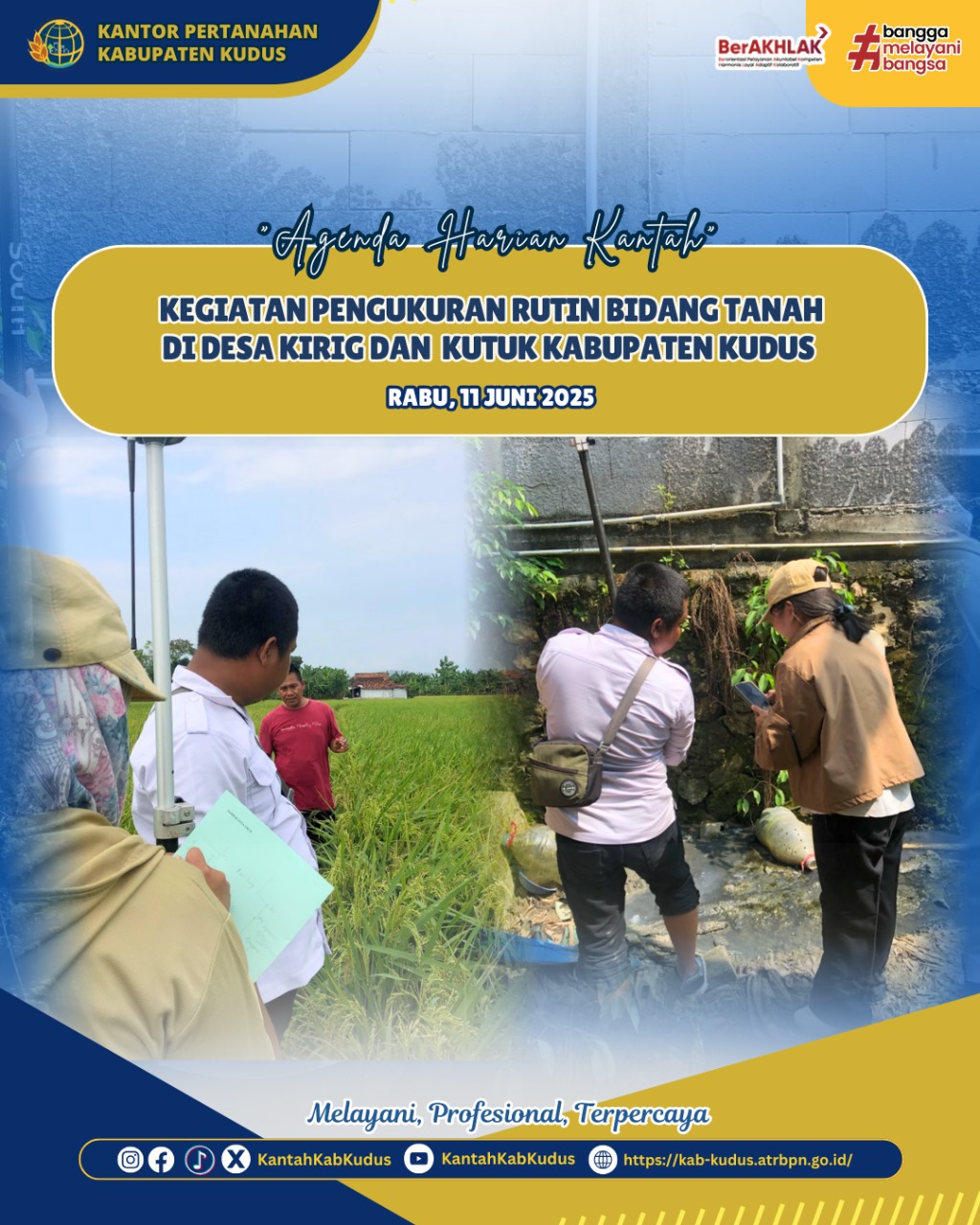 Kegiatan Pengukuran Rutin Bidang Tanah di Desa Kirig dan Kutuk Kabupaten Kudus
