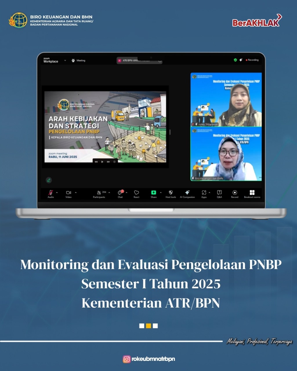 Monitoring dan Evaluasi Pengelolaan PNBP Semester I Tahun 2025 Kementerian ATR/BPN