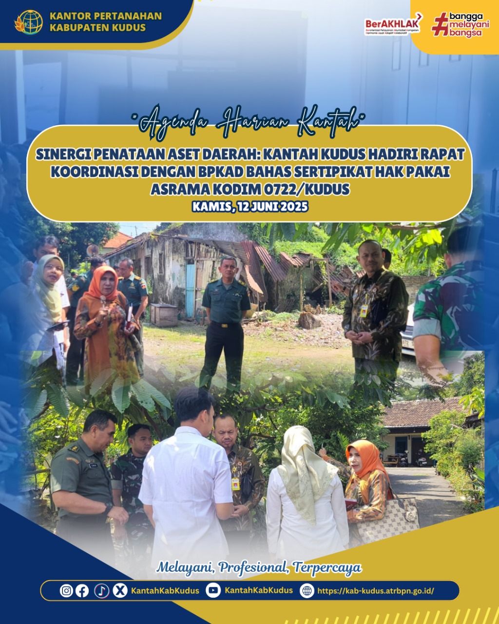 Sinergi Penataan Aset Daerah: Kantah Kudus Hadiri Rapat Koordinasi dengan BPKAD Bahas Sertipikat Hak Pakai Asrama Kodim 0722/Kudus