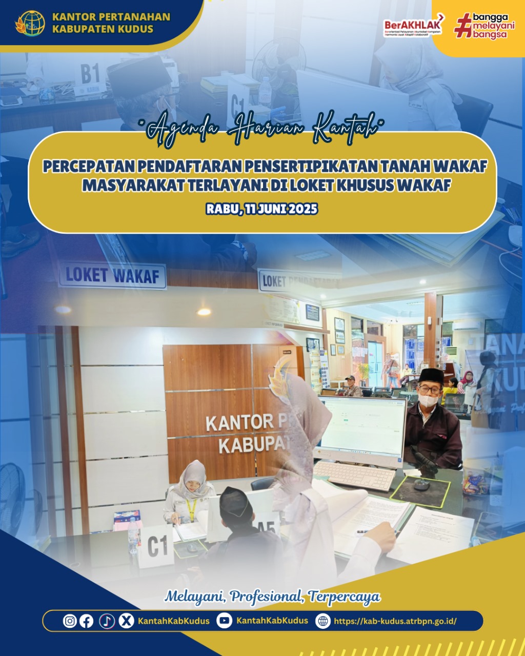 Percepatan Pendaftaran Pensertipikatan Tanah Wakaf Masyarakat Terlayani di Loket Khusus Wakaf