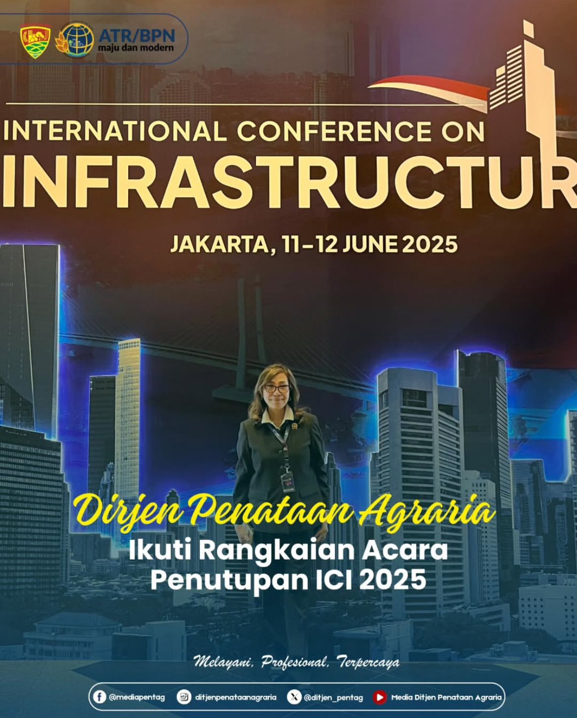 Dirjen Penataan Agraria Ikuti Rangkaian Acara Penutipan International Conference On Infrastructure 2025