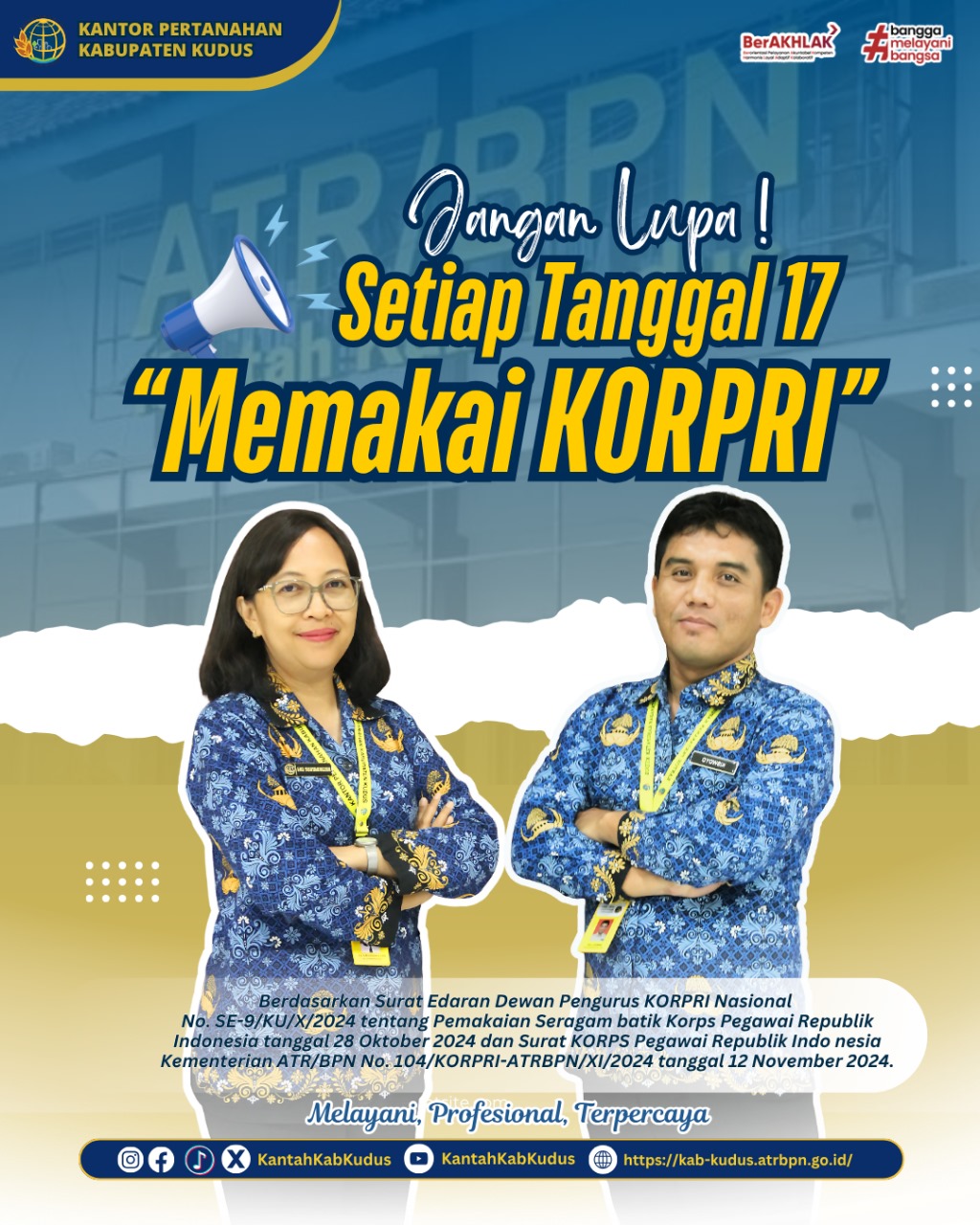 Jangan Lupa Setiap tanggal 17 Memakai KORPRI ya