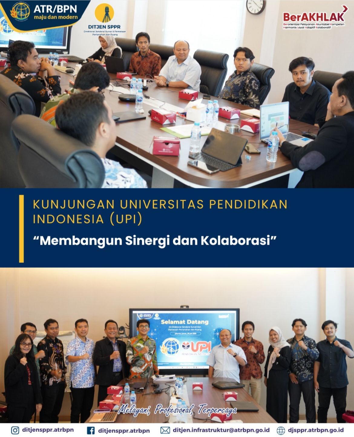 Direktorat Jenderal Survei dan Pemetaan Pertanahan dan Ruang (Ditjen SPPR), Kementerian Agraria dan Tata Ruang/Badan Pertanahan Nasional (ATR/BPN) menerima kunjungan akademik dari Tim Program Studi Sains Informasi Geografi