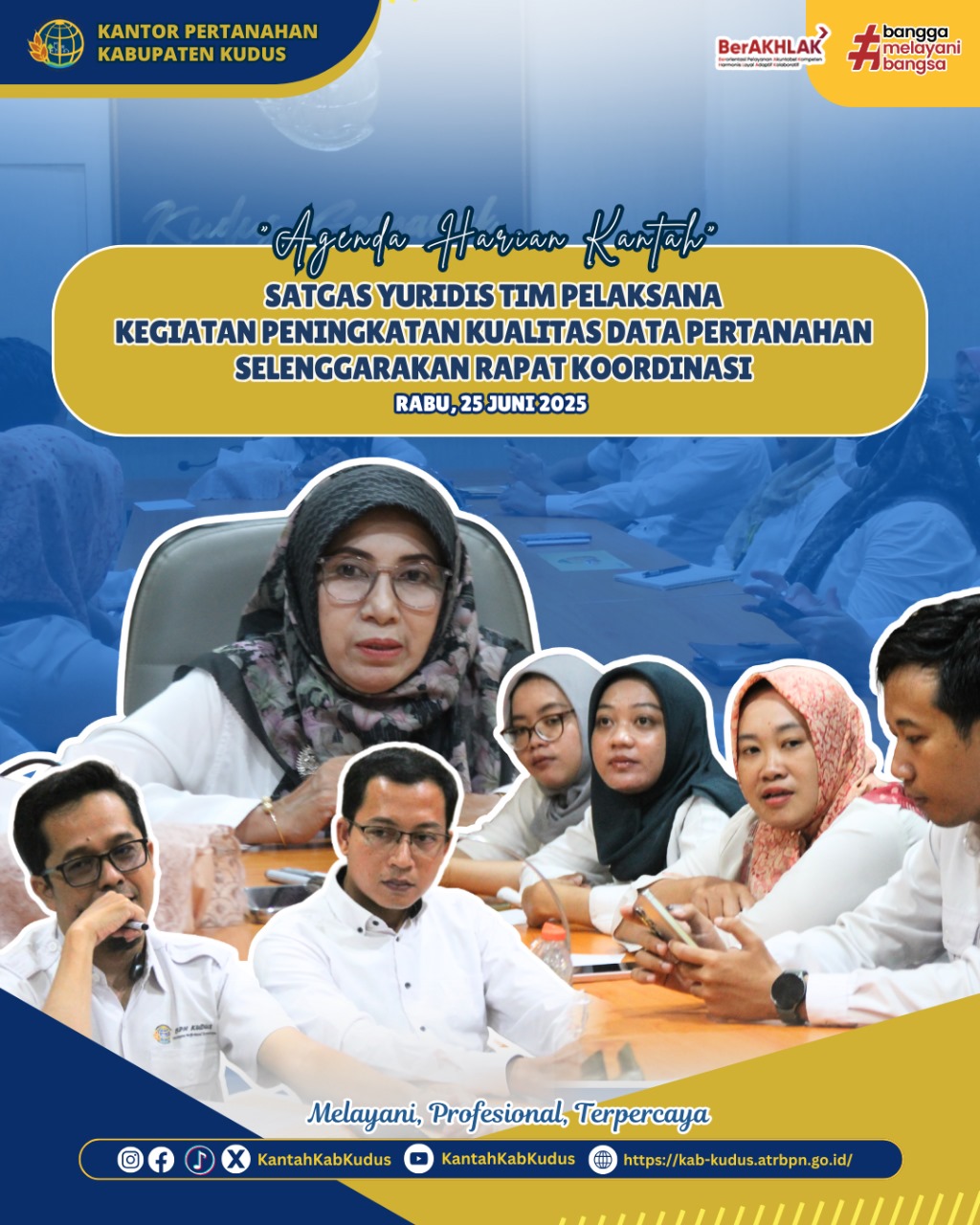 Satgas Yuridis Tim Pelaksana Kegiatan Peningkatan Kualitas Data Pertanahan Selenggarakan Rapat Koordinasi