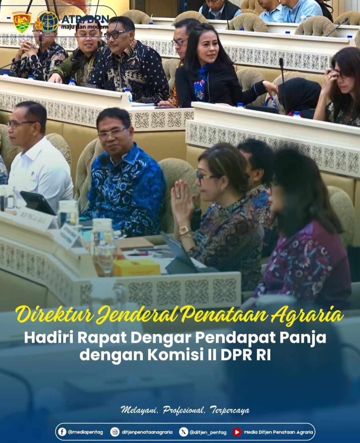 Direktur Jenderal Penataan Agraria Kementerian ATR/BPN Hadiri Rapat Dengar Pendapat Panja dengan Komisi II DPR RI