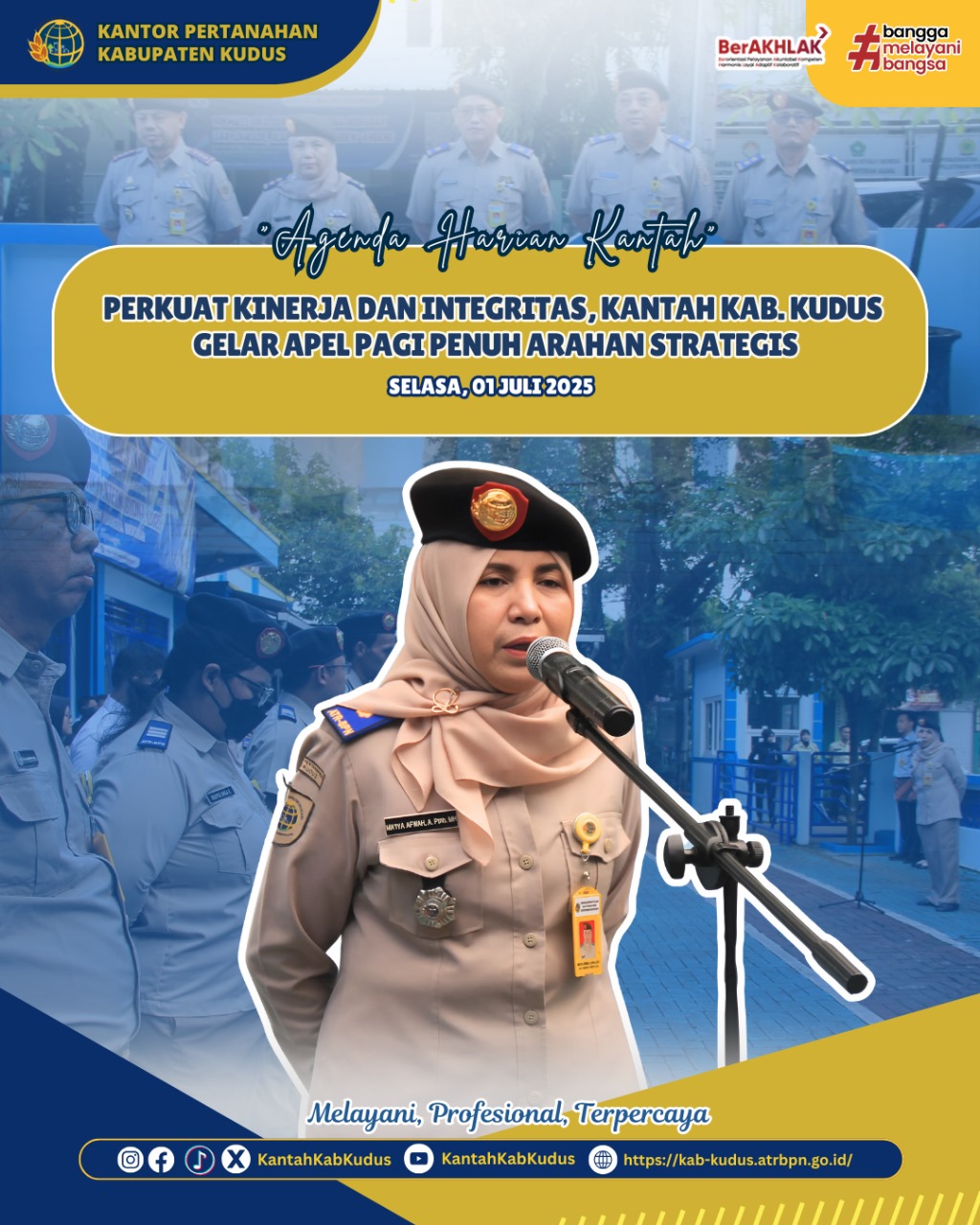 Perkuat Kinerja dan Integritas, Kantor Pertanahan Kabupaten kudus Gelar Apel Pagi Penuh Arahan Strategis