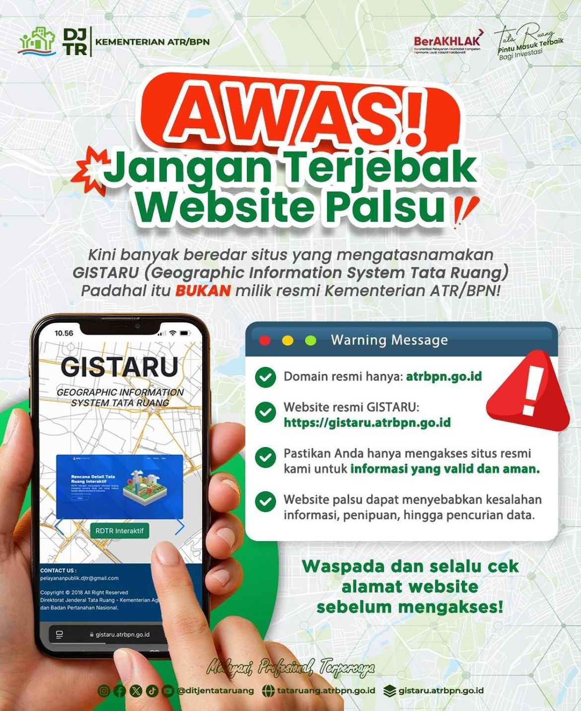 Awas Jangan Terjebak Website Palsu Gistaru Kementerian ATR/BPN