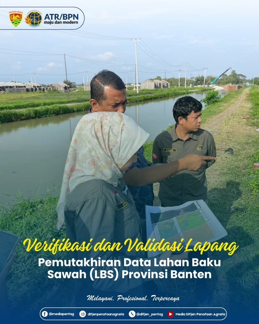 Direktorat Jenderal Penataan Agraria melalui Direktorat Penatagunaan Tanah melaksanakan kegiatan Verifikasi dan Validasi Lapang Pemutakhiran Data Lahan Baku Sawah (LBS) di Kabupaten Tangerang, Provinsi Banten
