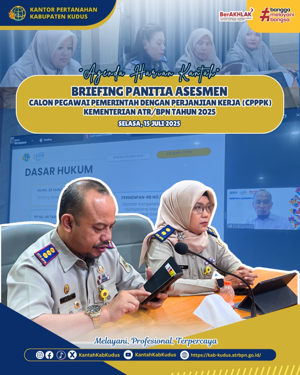 Briefing Panitia Asesmen Calon Pegawai Pemerintah Dengan Perjanjian Kerja (CPPK) Kementerian ATR/BPN