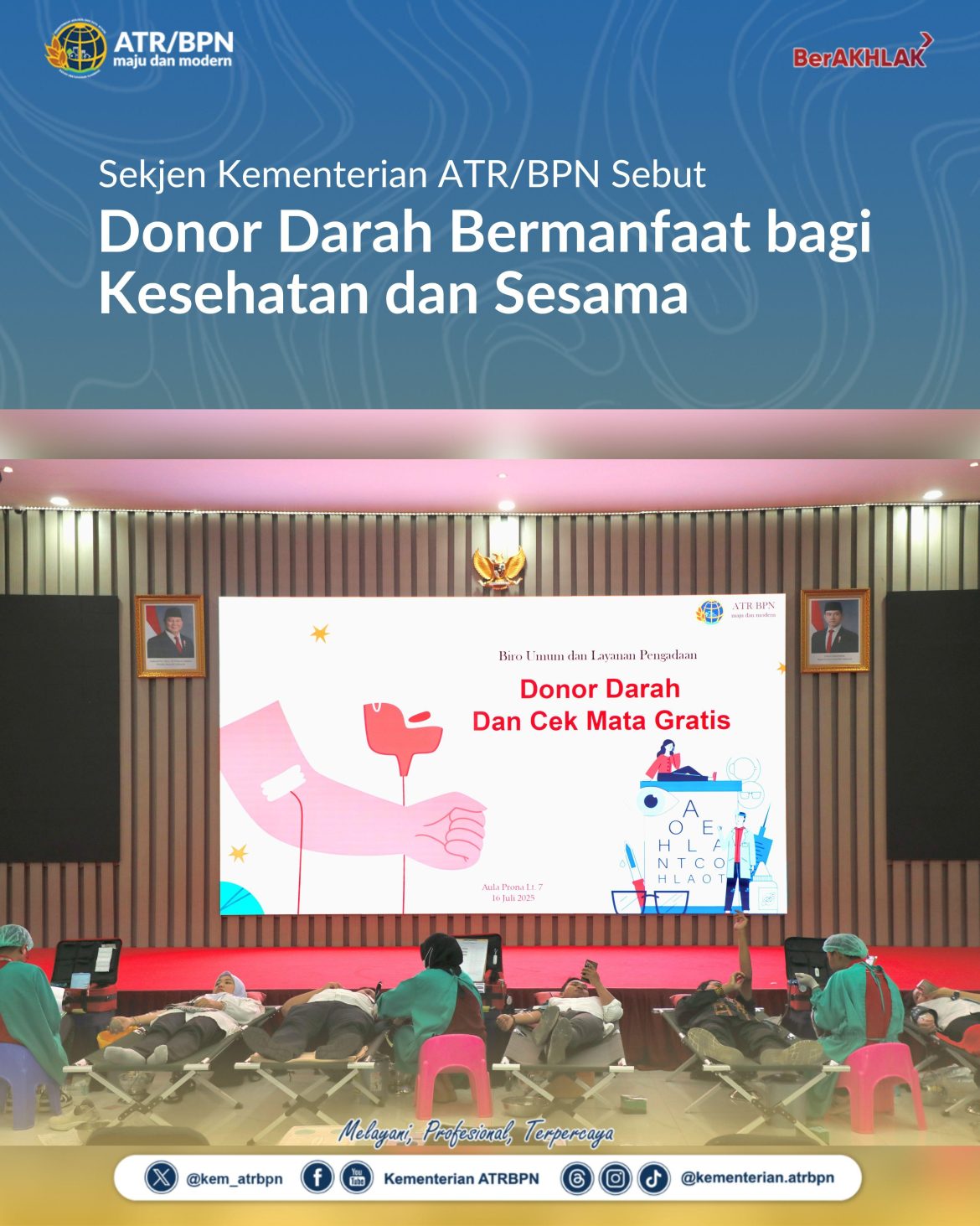 Sekjen Kementerian ATR/BPN Sebut Donor Darah Bermanfaat bagi Kesehatan dan Sesama