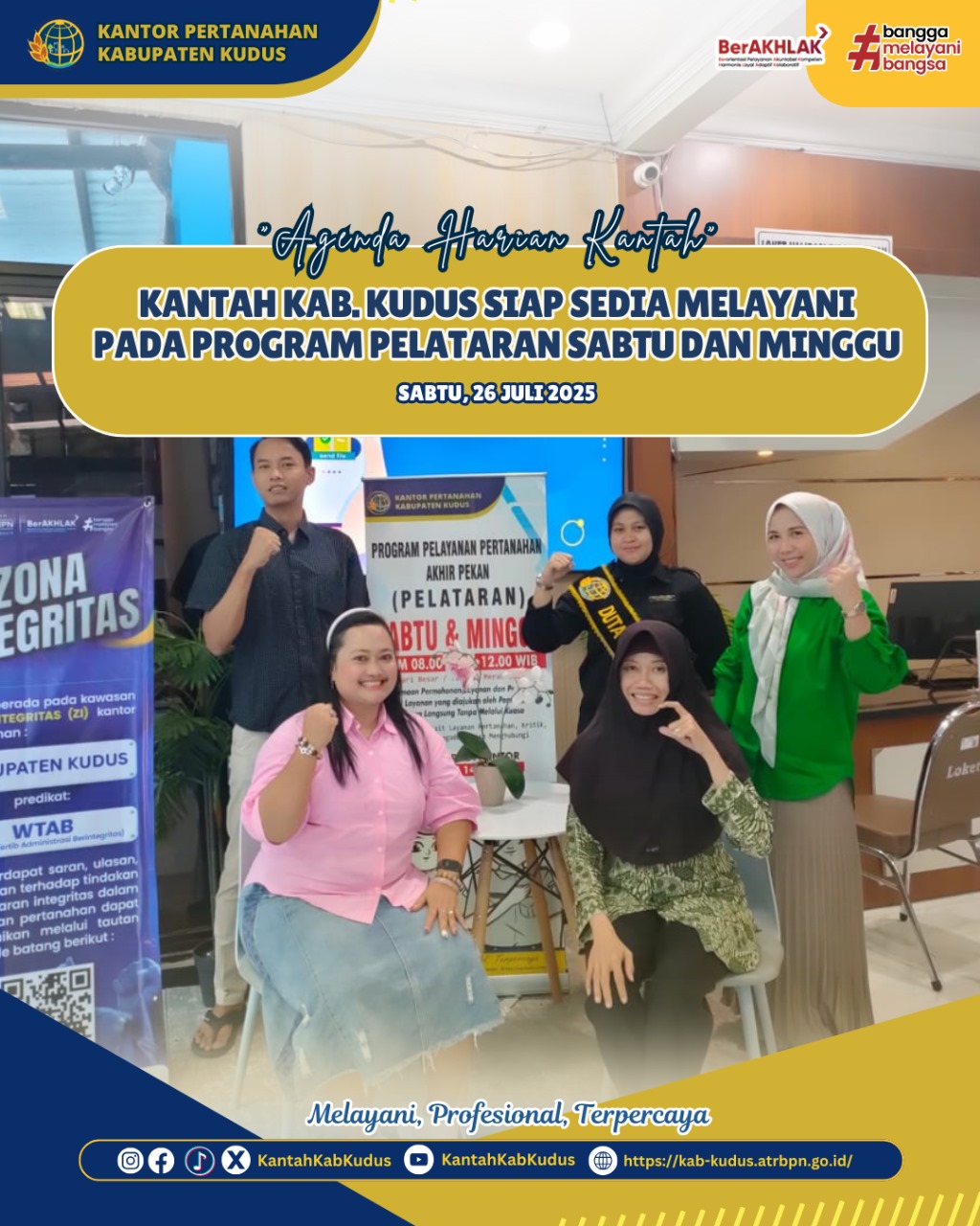 Kantor Pertanahan Kabupaten Kudus Siap Sedia Melayani pada Program Pelataran Sabtu dan Minggu