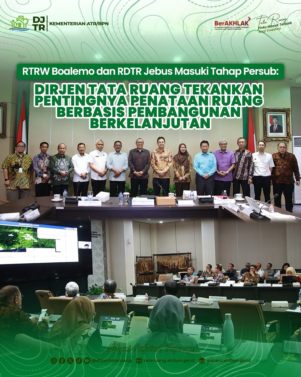 Direktorat Jenderal Tata Ruang melalui Direktorat Bina Perencanaan Tata Ruang Daerah Wilayah I menyelenggarakan Rapat Koordinasi Lintas Sektor (Rakor Linsek) untuk membahas muatan persetujuan substansi (persub) Rencana Tata Ruang Wilayah (RTRW)