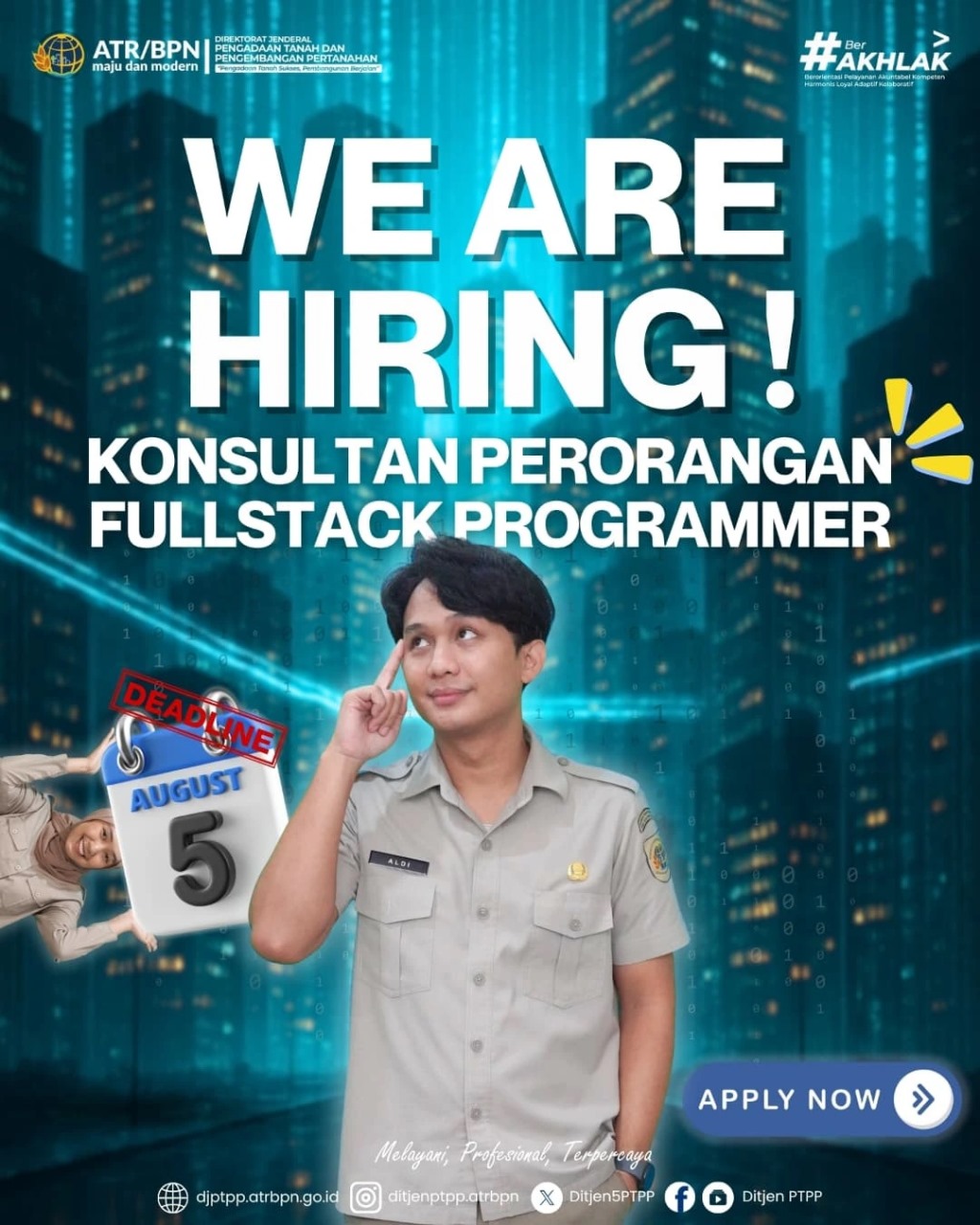 We Are Hiring Konsultan Perorangan Fullstack Programmer Direktorat PTEP Ditjen PTPP