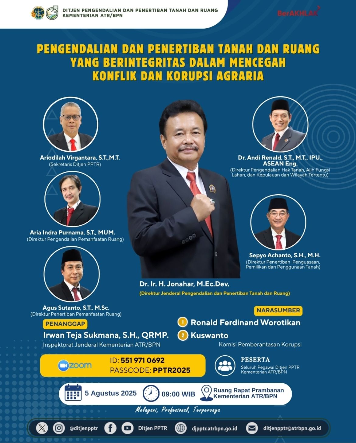 Pengendalian dan Penertiban Tanah dan Ruang yang Berintegritas dalam Mencegah Konflik dan Korupsi Agraria