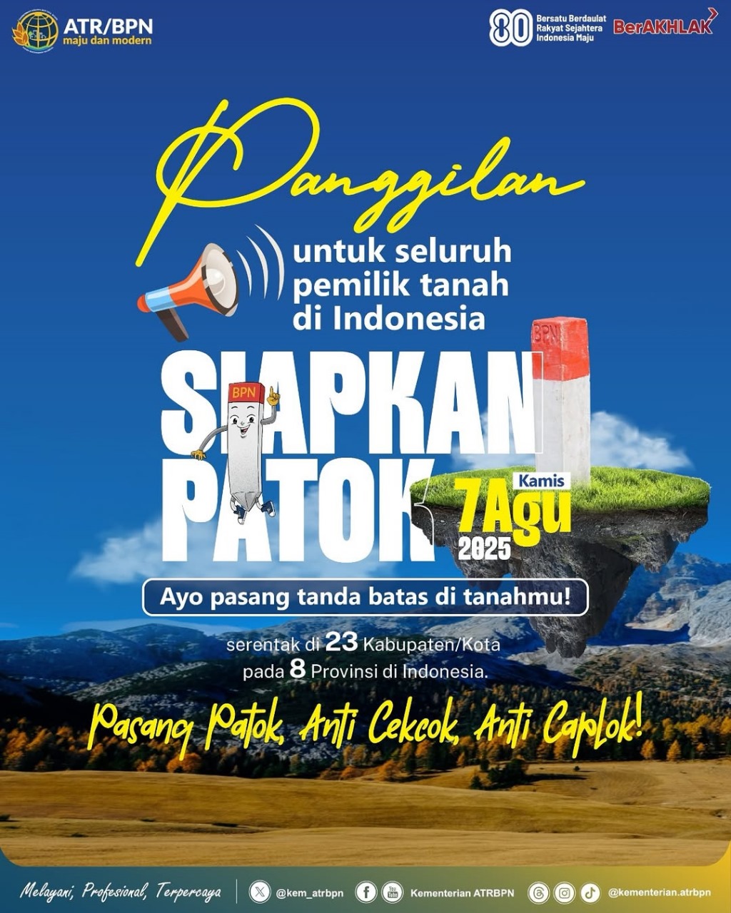 GEMAPATAS 2025: Saatnya Pasang Patok Tanahmu Serentak di 23 Kabupaten/Kota!