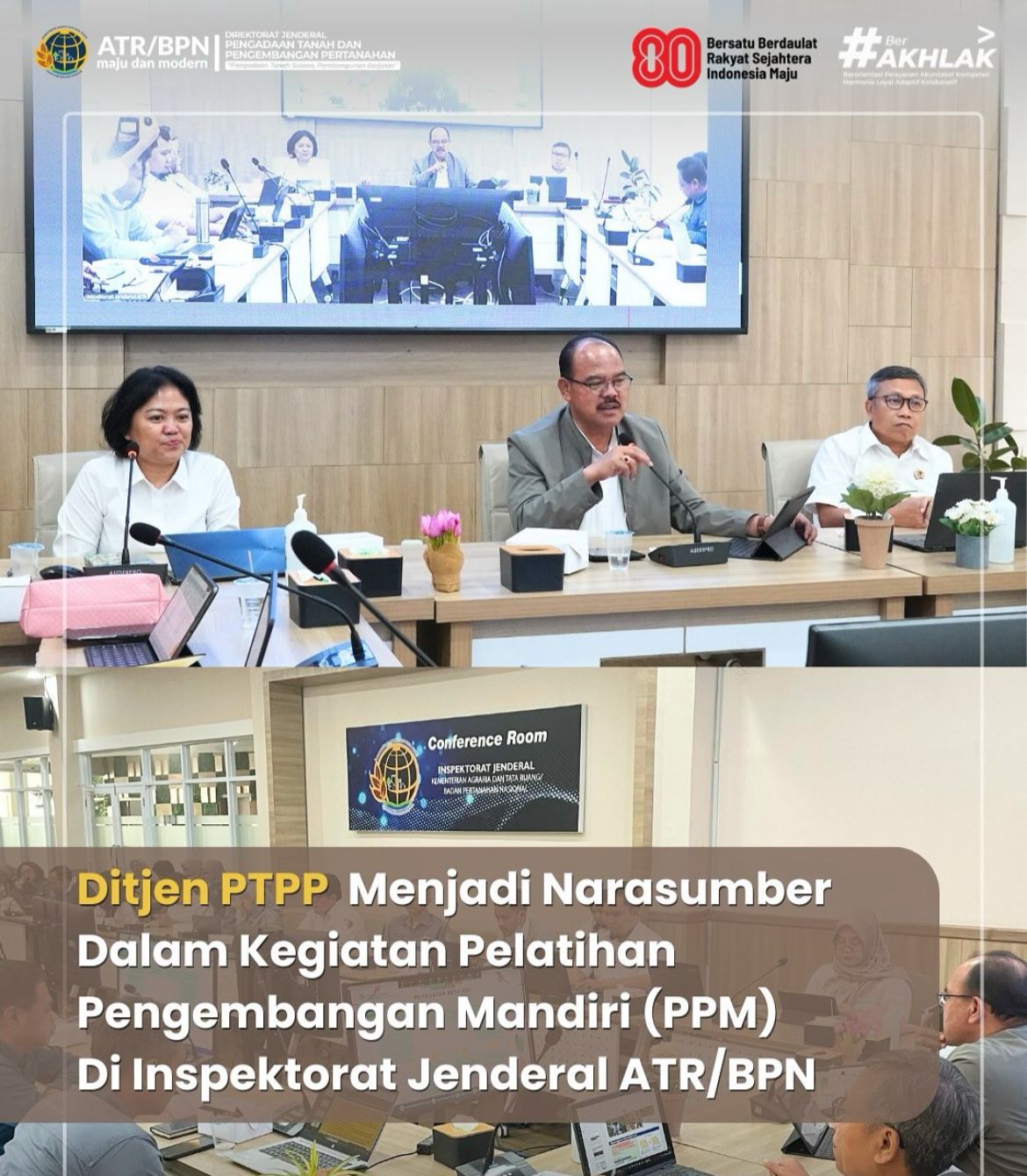Ditjen PTPP Hadiri Undangan Narasumber Pelatihan PPM di Inspektorat Jenderal ATR/BPN