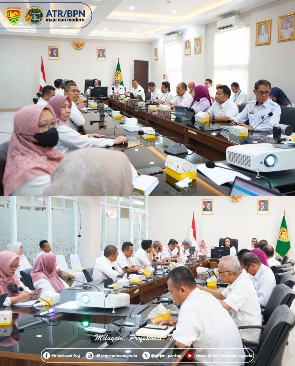 Coffee Morning menyambut Plt. Direktur Jenderal Penataan Agraria, Dr. Ir. Embun Sari, S.H., M.Si., M.H. Para pejabat dan staf di lingkungan Direktorat Jenderal Penataan Agraria