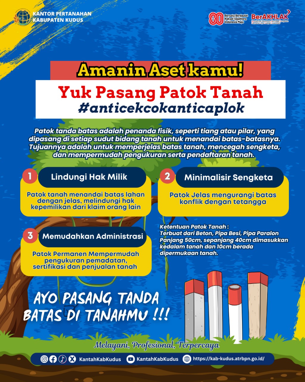 Amanin Aset Kamu, Yuk Pasang Patok Tanahmu. Anti cekcok dan Anti Caplok