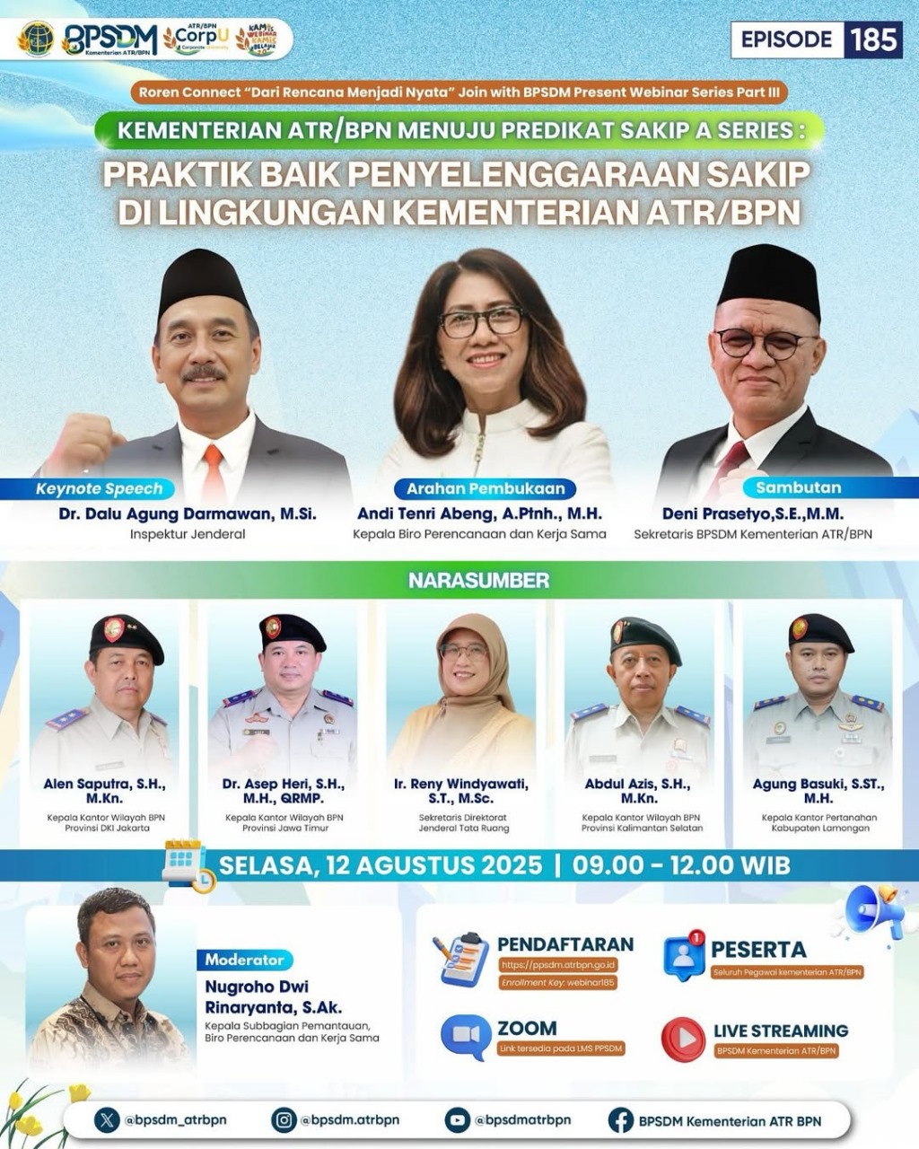 Webinar Series Part III Kementerian ATR/BPN Menuju Predikat SAKIP A Series: Praktik Baik Penyelenggaraan SAKIP