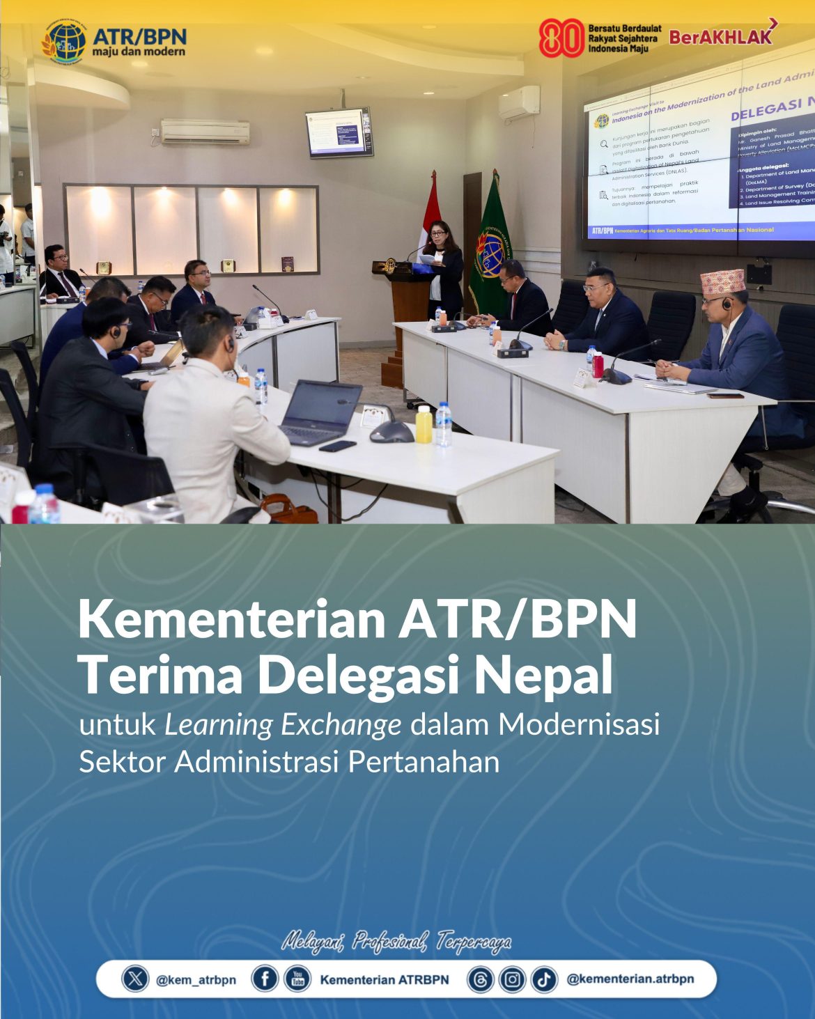 Kementerian ATR/BPN Terima Delegasi Nepal untuk _Learning Exchange_ dalam Modernisasi Sektor Administrasi Pertanahan