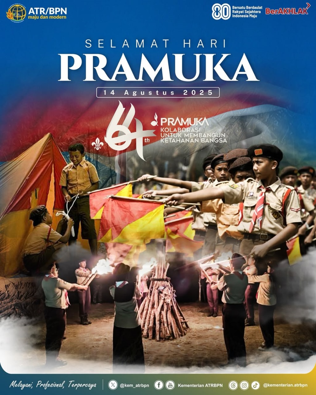 Segenap jajaran Kementerian ATR/BPN mengucapkan Selamat Memperingati Hari Pramuka