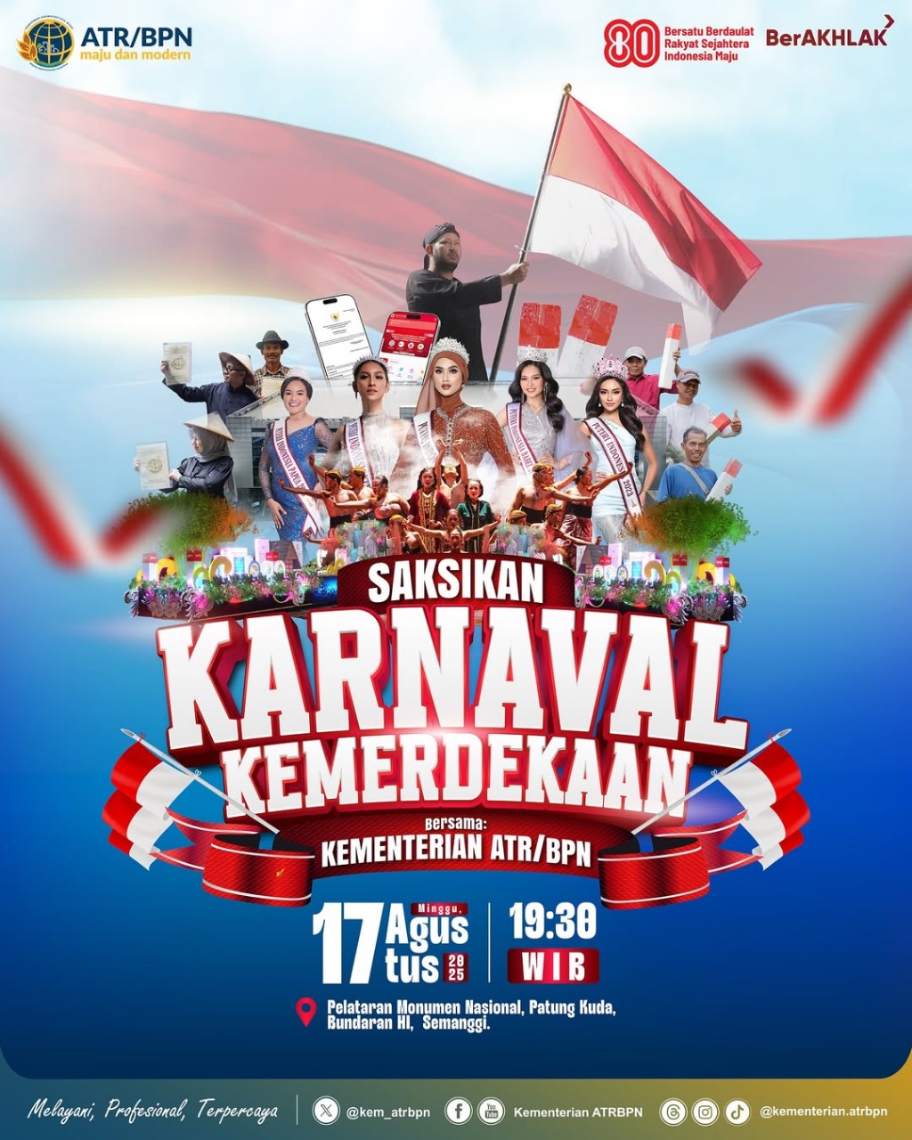 Saksikan Karnaval Kemerdekaan Kementerian ATR/BPN 17 Agustus 2025