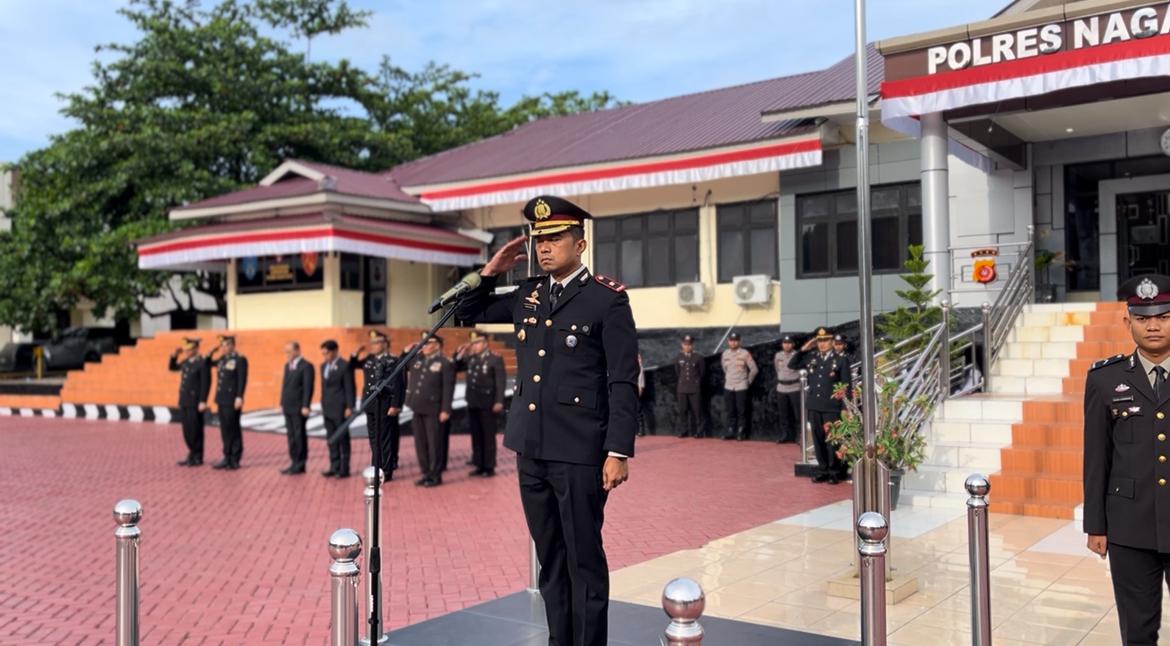 Semangat Nasionalisme, Wakapolres Nagan Raya Pimpin Upacara HUT RI ke-80 di Mapolres Nagan Raya.*